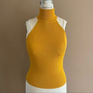 Zara Rib knit Turtleneck Tank Top